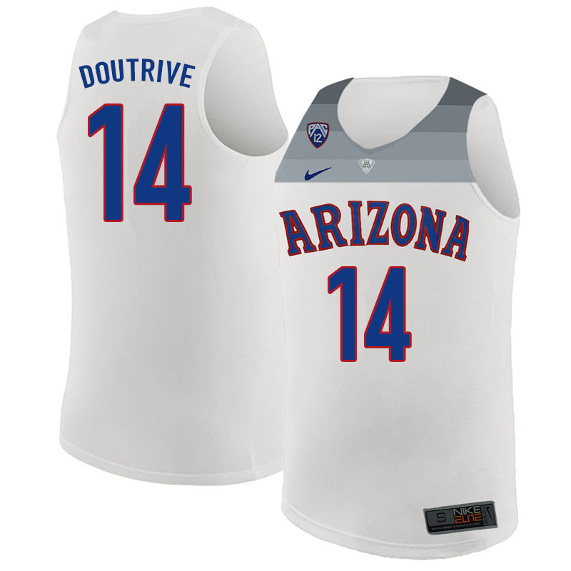 Men #14 Devonaire Doutrive Arizona Wildcats College Basketball Jerseys Sale-White - Click Image to Close